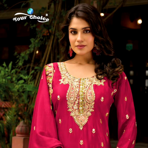 กระโปรงฟิวชั่นพื้นเมืองสำหรับผู้หญิงกระโปรงบานปักลายสไตล์ดั้งเดิมอินเดีย - Product Image 1