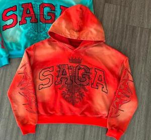 Sudadera con capucha de gran tamaño de marca de moda callejera americana europea para hombre Y2K estilo Hip-hop Rock bordado Terry sudadera de invierno - Product Image 3