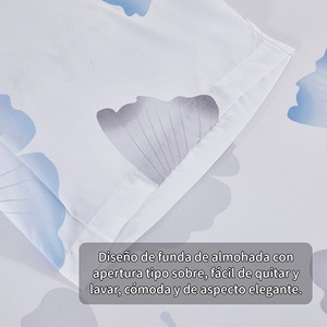 Set copripiumino 3 pezzi 100% poliestere con lenzuolo con angoli e federe, motivo vegetale, stile semplice per uso domestico - Product Image 6