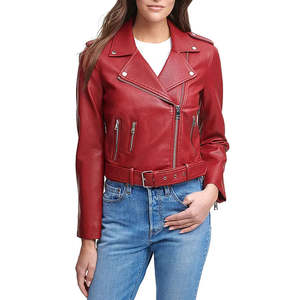 แจ็คเก็ตหนังแท้สีเหลืองพรีเมียมสำหรับผู้หญิง รุ่น OEM แฟชั่นปี 2026 แจ็คเก็ตหนังสำหรับขี่มอเตอร์ไซค์ คุณภาพพรีเมียมสูงสุด แจ็คเก็ตหนังสำหรับผู้หญิง - Product Image 4