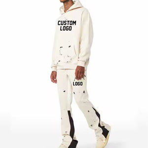 Proveedor de chándal de precio barato de alta calidad logotipo personalizado impresión servicio OEM hombres desgaste estilo acampanado chándal - Product Image 2