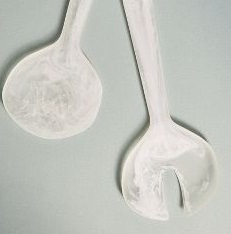 Servidor de ensalada de resina decorativa para servicio de mesa gourmet Cubiertos artísticos hechos a mano para comedor elegante y propósito de regalo - Product Image 4