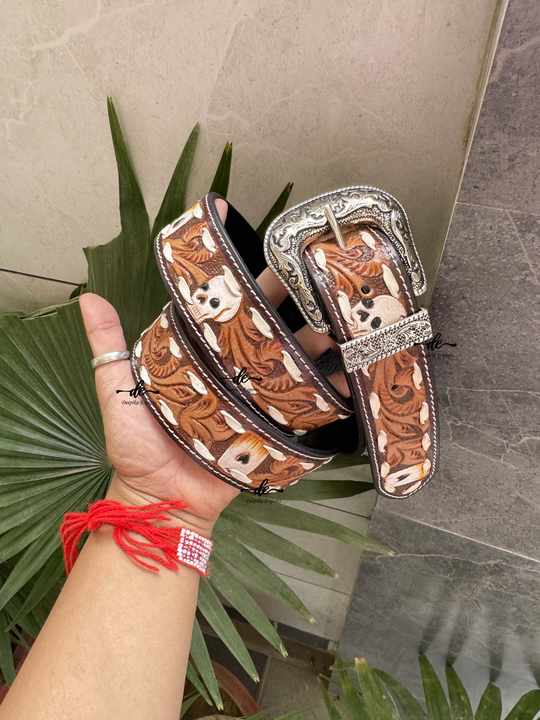 New Designer Stylish Handmade Belts Hand Tooled Leather Belts Brown Color Boho Vintage Stylish Western Leather Belts