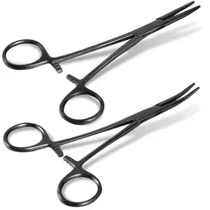 สีดํา 5.5 นิ้ว Hemostat คีมโค้งและตรง Hemostat คีมเจาะคีมสแตนเลส