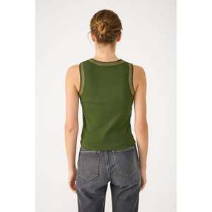 Blusa Casual de Manga Corta con Cuello Redondo y Detalles de Pedrería en la Parte Delantera con Logotipo, 95% Algodón, Corte Regular - Product Image 5