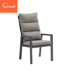 Elegante Set da Pranzo per Esterni in Alluminio Verniciato a Polvere, <span class=keywords><strong>Tavolo</strong></span> Allungabile in Metallo e <span class=keywords><strong>Sedie</strong></span> Morbide con Schienale Alto per Hotel e Resort - Product Image 5