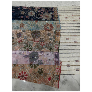 Luxurious Imported Silk Fabric with Handwork Beads and Elegant Thread Work Dupatta Perfect for Bridal and Couture Wear - Product Image 2