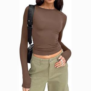 T-shirts pour femmes, coupe ajustée, en soie/coton, anti-rides, col mandarin, nouveau design, tendance, haute qualité, produits d'exportation, Bangladesh - Product Image 3