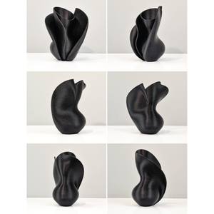 แจกันดอกไม้แนวแอบสแตรกต์สำหรับแมนเทลแจกันทรงหยักแบบโมเดิร์นมีดีไซน์เป็นชั้นการตกแต่งแห่งอนาคตสำหรับจัดแสดงดอกไม้แห้ง - Product Image 4