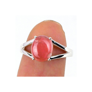 แหวนแต่งงานเงินแท้925ทำด้วยมือพลอยโรโดโครไซต์สไตล์คลาสสิกการตั้งค่าหนามเตยราคาดีที่สุดสำหรับปาร์ตี้ - Product Image 1