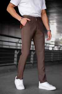 Pantalon Homme Bleu Marine Coupe Régulière Imperméable Stretch Décontracté Smart Office Taille Elastique Fermeture Éclair Braguette Plat Droit Coton Hip Hop - Product Image 2