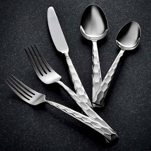 Vente en gros de couverts de restaurant en or rose pour l'extérieur lot de couverts en acier inoxydable à manche épais rond poli et argenté - Product Image 3