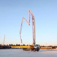 Camion pompe à béton RAYLANDER HB72V Portée verticale 71,1 m Portée horizontale 65,5 m Productivité 180 m/h Moteur fiable