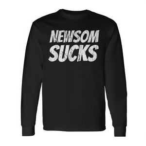 T-shirt a maniche lunghe Gavin Newsom Suck Anti-Governor, parte della collezione di magliette promozionali - Product Image 2