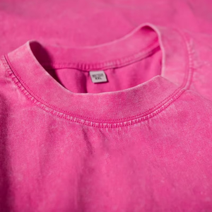 Camisetas de manga corta de algodón resistente Retro lavadas para parejas de 230G, versátiles para hombres y mujeres, Camiseta holgada de Color sólido de verano - Product Image 4