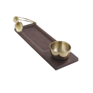 Mesa de comedor Bandeja de servicio Snacks Pasta o servidor de comida Cena o postre Bandeja de servicio Bandeja de metal decorativa hecha a mano - Product Image 5