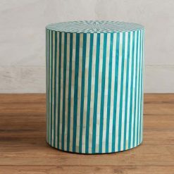 Mesa de tambor central con incrustaciones de hueso hechas a mano, mesa redonda decorativa con incrustaciones intrincadas, perfecta para sala de estar y dormitorio - Product Image 4