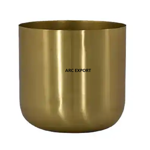 Lot de 4 jardinières et pots décoratifs Jardinières en métal doré de la meilleure qualité Pots de plantes Pots d'herbes Pots pour la maison et le jardin - Product Image 2