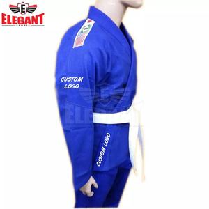 Short de sport élégant avec logo personnalisé, uniforme bleu BJJ pour Kick Boxing Muay Thai & Jiu Jitsu Plain Fight Gear - Product Image 5