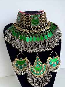 ชุดเครื่องประดับสแตนเลสของผู้หญิง afghan งานหมั้นงานแต่งงานดีไซน์วินเทจทำด้วยมือ - Product Image 3