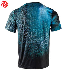 Derniers modèles de t-shirts à col en O avec impression par sublimation pour hommes portent des t-shirts avec votre propre logo 100% coton - Product Image 6