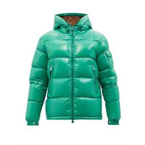 Chaqueta acolchada de gran tamaño transpirable de invierno para hombre personalizada, chaqueta acolchada de lona con cuello levantado, logotipo frontal para exteriores de calle alta - Product Image 1