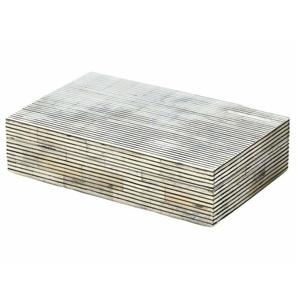 Handmade Bone Inlay Striped Rectangular <b>Box</b> - Modern <b>Black</b> White Linear Pattern Luxury Jewelry Trinket Decorative <b>Storage</b> <b>Box</b> - Product Image 1