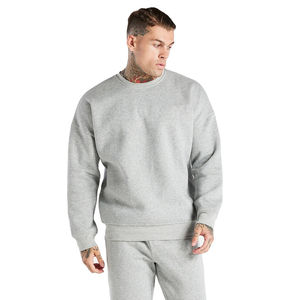 Ensemble de jogging uni 2 pièces en coton personnalisé pour hommes, sweat-shirt léger, pantalon de survêtement durable et écologique pour adultes pour l'automne - Product Image 1
