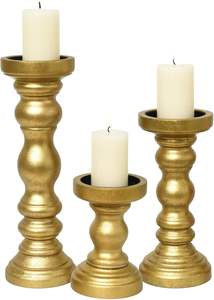Handmade Wooden <b>Candle</b> Holders | Vintage Pillar <b>Candle</b> Stand <b>Set</b> | Rustic Home Decor - Product Image 2