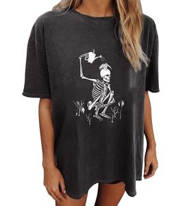 Camiseta de mujer de gran tamaño OEM material de algodón ecológico con logotipo personalizado bordado o impreso al por mayor - Product Image 1