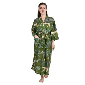 Boho Style Floral Kimono Pure Cotton Robe De Bain for Home Fashionable <b>Cardigan</b> for <b>Spring</b> Summer Bedroom Robe De Chambre De - Product Image 1