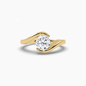 Bague de fiançailles solitaire en diamant de laboratoire rond 1.02 CTW de luxe plaqué rhodium certifié or 14K 18K/IGI pour les commandes en gros - Product Image 3