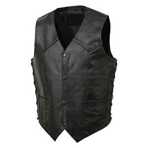 Chaleco de cuero informal de talla grande para hombre, a prueba de viento, transpirable, decorado con botones, impermeable, deportes de invierno, ropa exterior, Top - Product Image 3