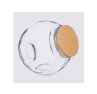Pot transparent le plus populaire Conteneur de stockage de cuisine Bouteilles en verre avec couvercle en bois Nouveau style de conteneur de stockage Pot