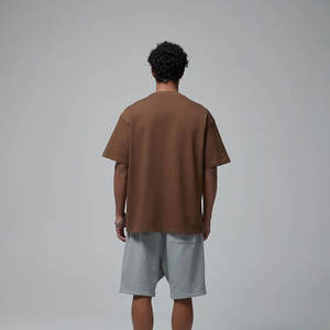 เสื้อยืดโอเวอร์ไซส์สไตล์วินเทจฟอกสี สำหรับผู้ชาย เสื้อยืดผ้าฝ้ายสีพื้น สตรีทแวร์ เสื้อยืดลำลองทรงหลวม - Product Image 3