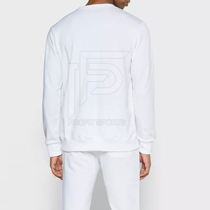 Sudadera con capucha blanca de alta calidad para hombre, chándal, ropa de calle transpirable, estilo atlético, hombro caído, dobladillo personalizado a rayas - Product Image 2