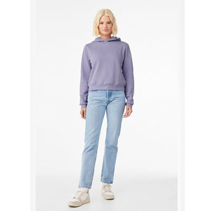 Mode FEMME CLASSIC PULLOVER mi-long crop HOODIE Dark Lavender Bella Canvas 7519 Style - Product Image 4