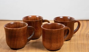 Taza de madera natural ecológica para beber té, café, leche, jugo, cerveza y vino con diseño rústico - Product Image 4