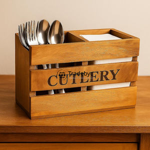 ที่วางเครื่องใช้บนโต๊ะอาหารแบบตั้งได้อเนกประสงค์ทำด้วยมือทำจากไม้อุปกรณ์จัดระเบียบเครื่องใช้บนโต๊ะอาหารสำหรับตกแต่งห้องครัวบ้าน tradebyd - Product Image 4