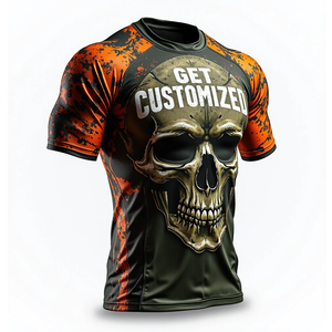 Protector de sarpullido MMA con opciones de manga corta y completa con kimono de Jiu Jitsu de tela de compresión transpirable - Product Image 1