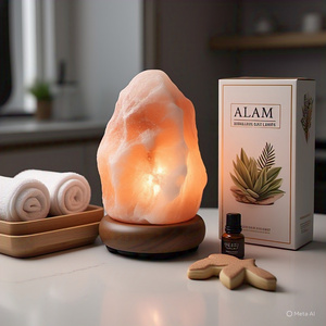 Lámpara de Sal Natural del Himalaya, Bombilla de Cable Eléctrico de Material Orgánico, Feng Shui, Decoración del Hogar, Animal Floral, Ángel, Paquete de 2-3kg - Product Image 5