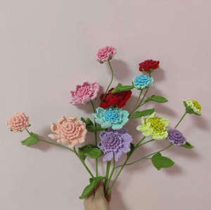 Flor de Ganchillo Azul Creativa Hecha a Mano, Producto Terminado, Venta al por Mayor Directa de Fábrica - Product Image 1