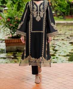 Punjabi Trajes de tres piezas de impresión digital Stich y sin costuras Shalwar Kameez para mujeres Colección de diseñadores paquistaníes - Product Image 3