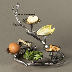 Cuenco de metal de suministro al por mayor, cuenco de frutas decorativo plateado, cuenco con soporte de aluminio y acero inoxidable, cuenco japonés disponible para la venta - Product Image 3