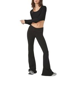 Women's High-Waisted Bell Bottom Flare <b>Leggings</b> <b>Pockets</b> Four-Way Stretch Breathable Eco-Friendly Yoga Pants for Fitness Running - Product Image 1