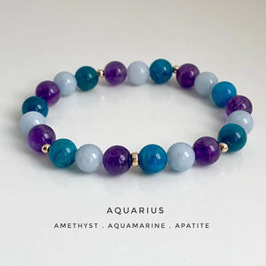 8 mm Round Smooth Bead Crystal Bracelet - Durable Stretch Elastic Cord Gem Stone Bracelets - Zodiac Healing Bracelet - Product Image 6