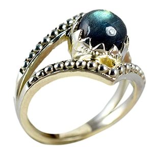 Handmade Boho 925 Sterling Silver <b>Ring</b> <b>Labradorite</b> Inlay Shape November Birthstone Jewelry Perfect Gift for Her Birthday - Product Image 1