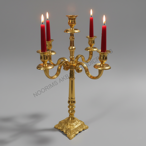 Chandelier durable et écologique en métal doré, bougeoir fait à la main sans flamme, support pour la décoration de la maison, fournisseur en gros d'usine - Product Image 2