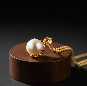 Cadena de Plata de Ley 925 hecha a mano, colgante chapado en oro de 18 quilates, ajuste de bisel, cristal curativo de perlas naturales Bohemias de agua dulce - Product Image 4