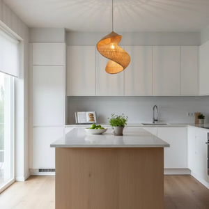 Lampe suspendue moderne en bambou, légère, faite à la main, durable, pour salon et autres lieux - Product Image 2